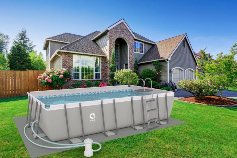 Obdélníkový zahradní bazén s filtrací a žebříkem 549 x 305 x 122 cm