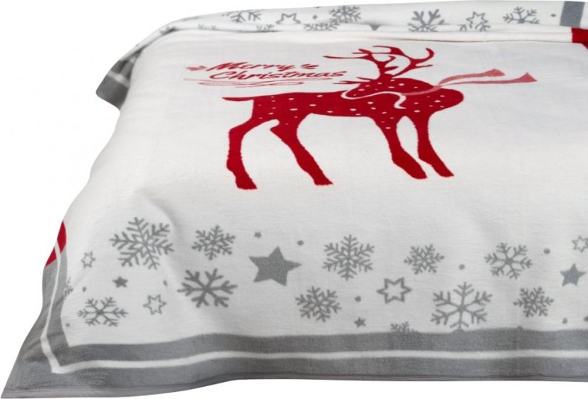 Megfordítható karácsonyi takaró szarvassal