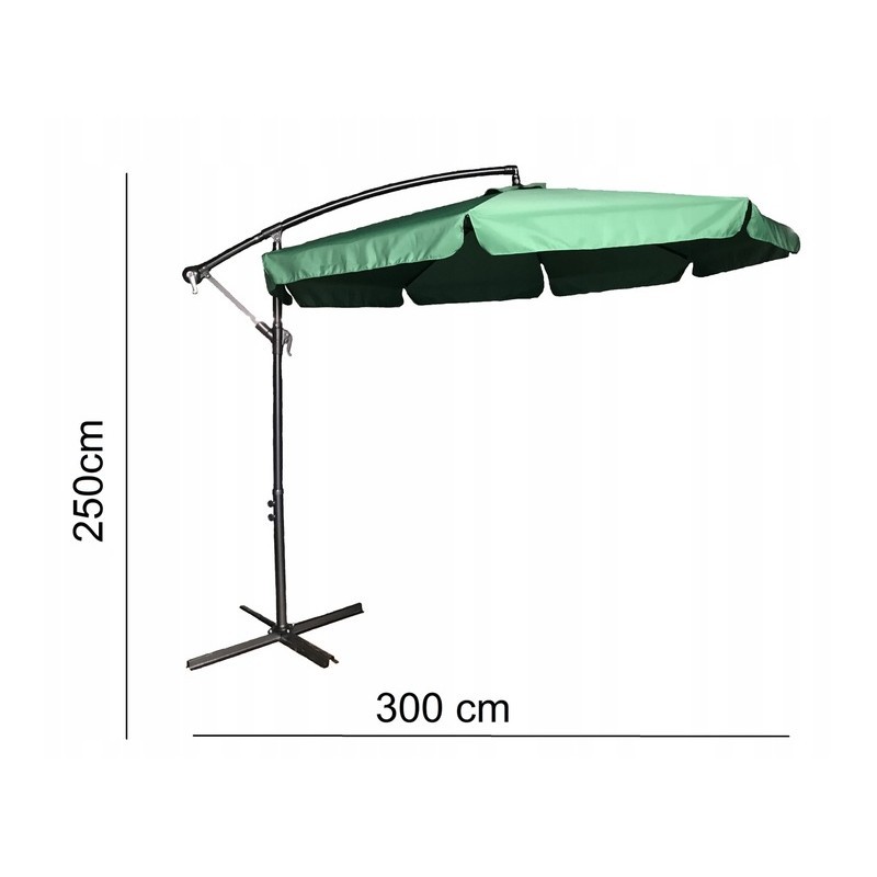 Umbrelă de grădină verde cu suport