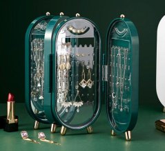 Elegantný stojan na šperky v tvare skrinky – luxusný doplnok pre váš toaletný stolík