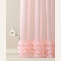 Розова завеса Flavia с къдрички на панделка 140 x 260 cm