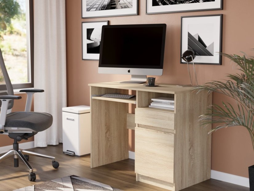 Birou de scris modern cu dulap 90x50 cm - diverse variante de culori - Culoare: Alb