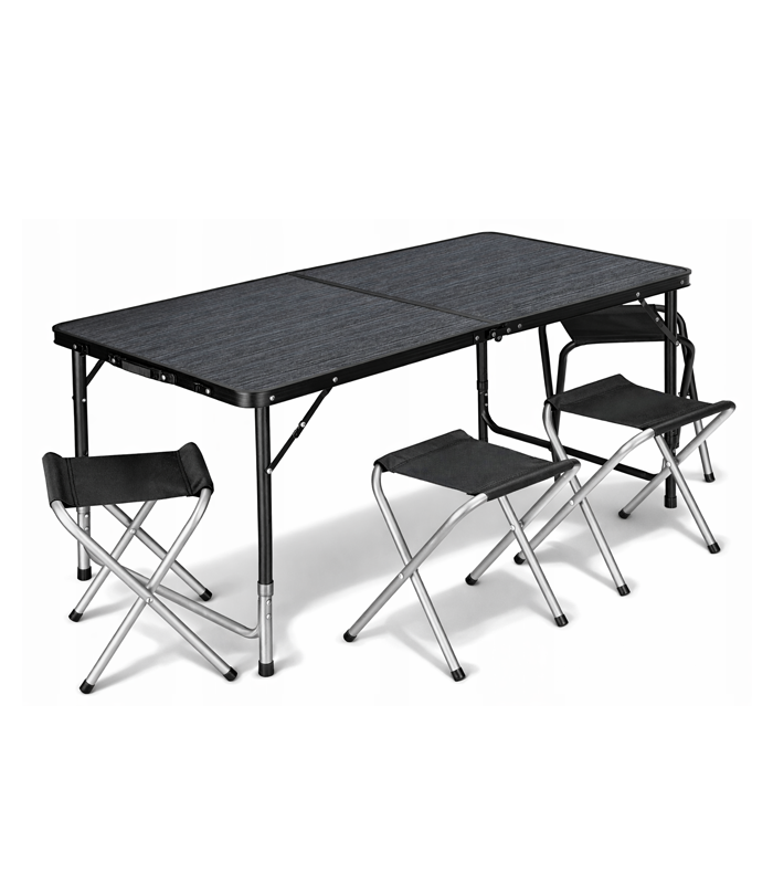 Kempingový skladací stôl so stoličkami – turistický set pre 4 osoby