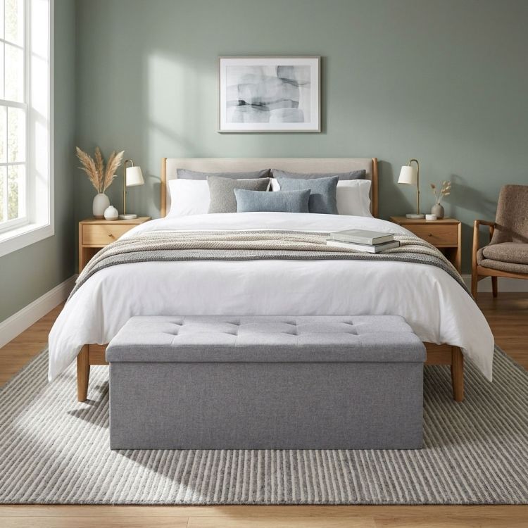 Taburetka s úložným priestorom – skladacia pufa 111 x 38 cm