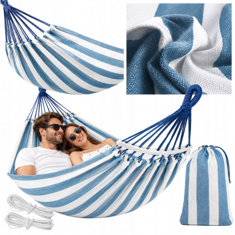 Houpací síť XXL pro 2 osoby 250 x 150 cm – nosnost 150 kg