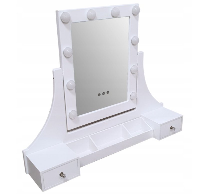 Toaletný stolík so zrkadlom so zabudovanými led svetielkami