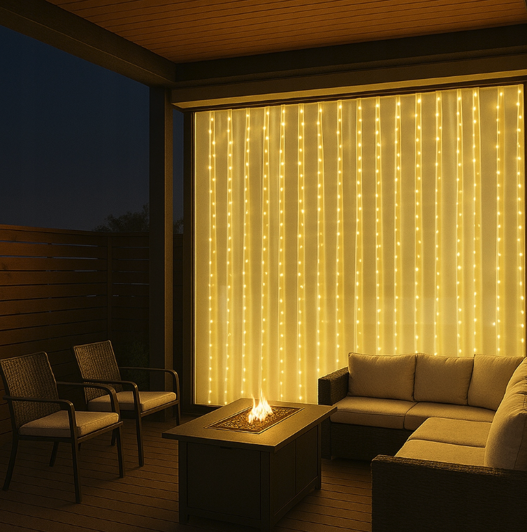 LED svjetlosna zavjesa 3x3 m - 300 LED dioda - toplo bijela - USB - uređenje interijera