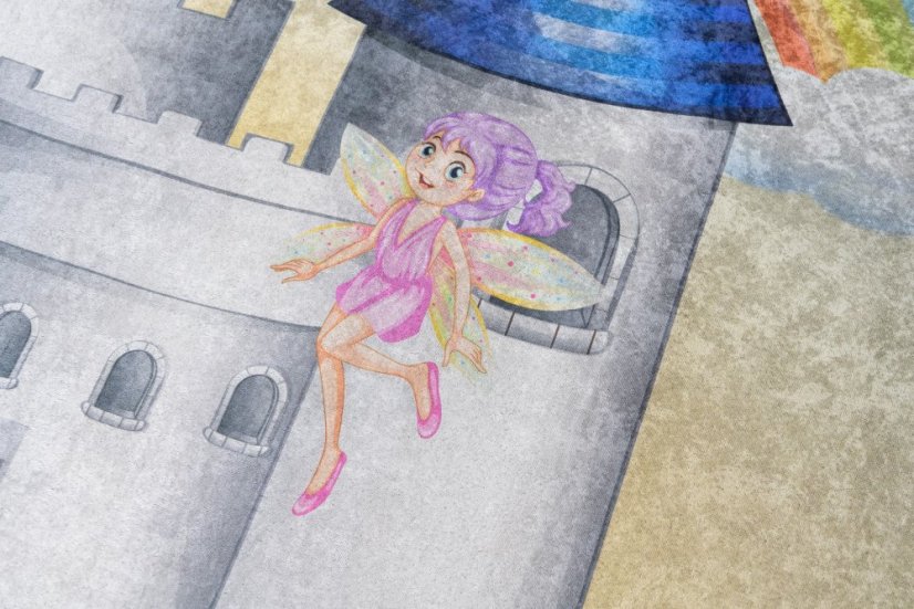 Detský koberec s motívom rozprávkového zámku 