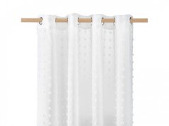 Elegantna bijela zavjesa s kuglicama 140 x 250 cm