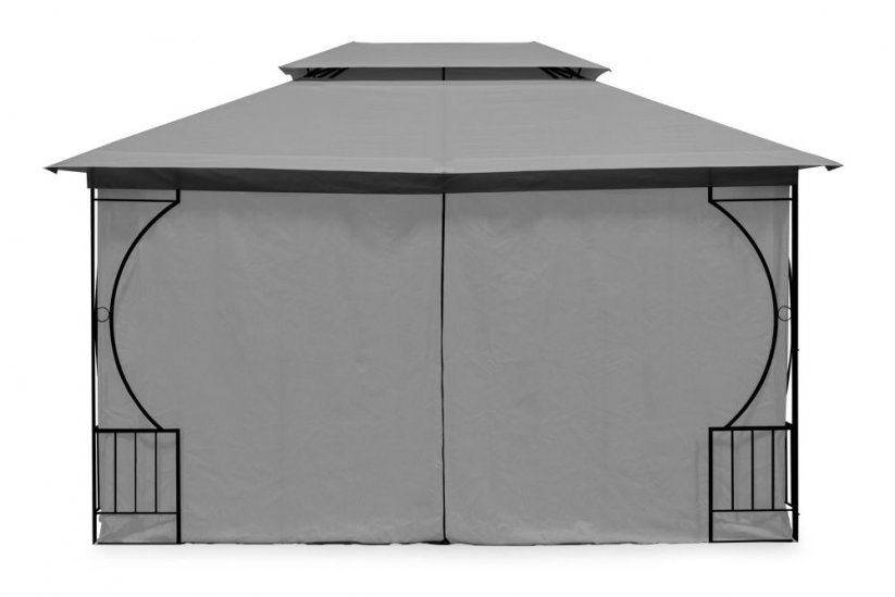 Vrtni šotor 3 x 4 m z mrežo proti komarjem v sivi barvi