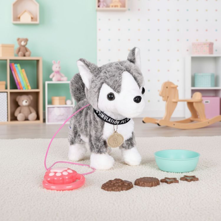 Psík na vodítku – interaktívna hračka pre deti s pohybmi, zvukmi a doplnkami