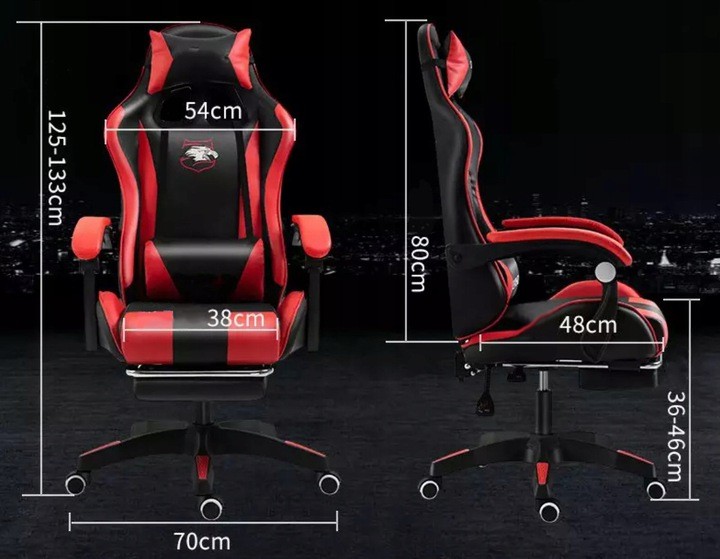 Udobna gaming stolica sa crno-crvenim jastukom