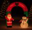 Felfújható karácsonyi kapu Mikulással és hóemberrel LED - 240 cm