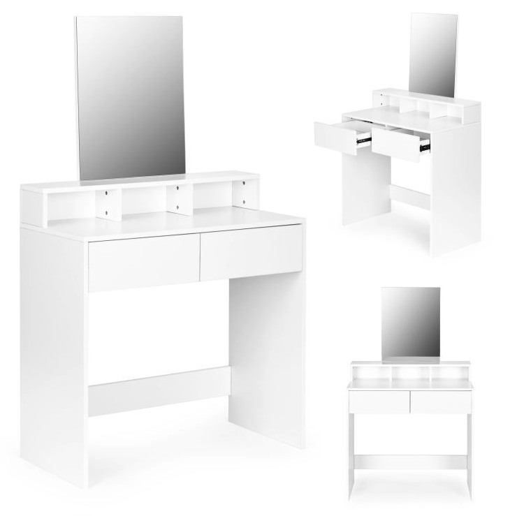 Jednoduchý biely toaletný stolík