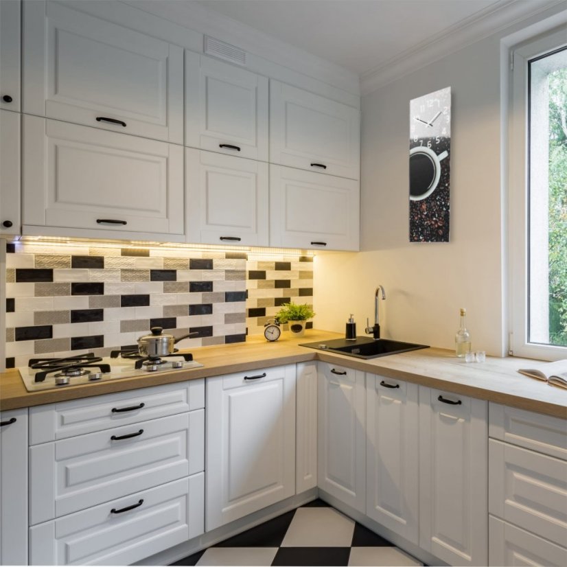 Design konyhai óra kávéscsészével