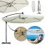 Parasol de grădină 3,5 m cu lumină solară LED - crem, UV50+