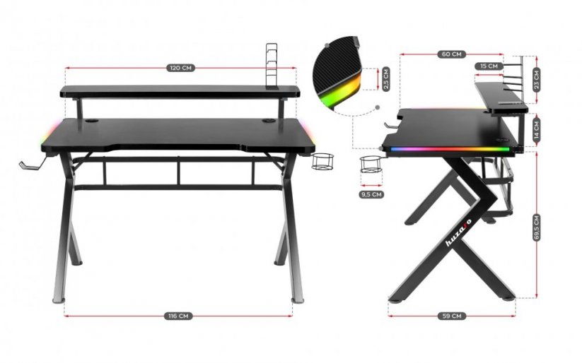 Kvalitetan stol za igranje s RGB LED rasvjetom