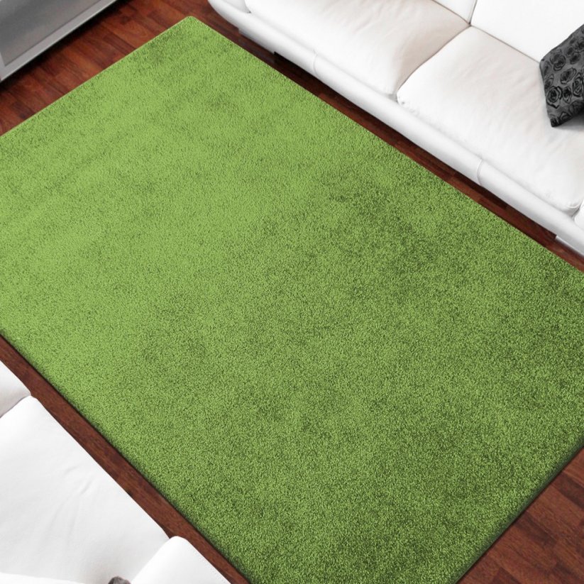 Едноцветен килим в зелен цвят - Размерът на килима: Ширина: 120 см | Дължина: 170 см