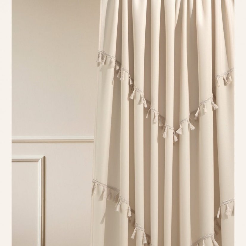 Krémový záves Chloe so zavesením na kruhy 140x280 cm