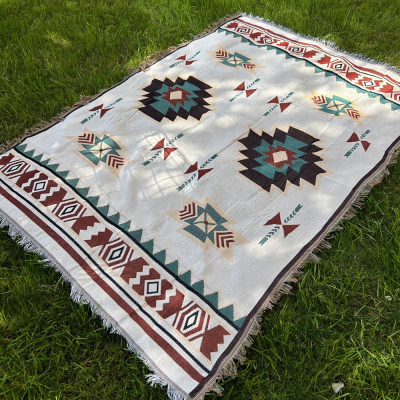 Pătură de picnic în stil BOHO cu model aztec 130 x 180 cm