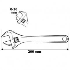 Állítható racsnis kulcs 200 mm 03-017 NEO