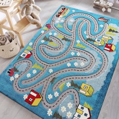 Sensory Kinderteppich blau
