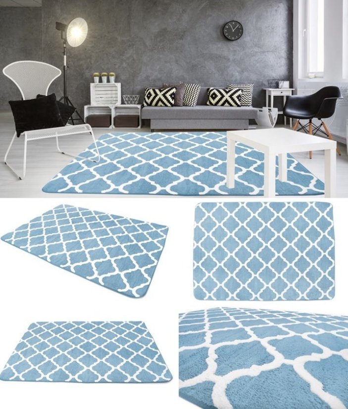 Tappeti di qualità in blu per la camera da letto 120 x 170 cm