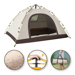 Cremefarbenes Campingzelt für 2-3 Personen 200 x 140 x 115 cm
