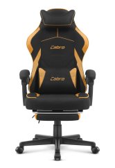 CABRO C502 gamerska stolica od tkanine s osloncem za noge, do 150 kg, crna i narančasta