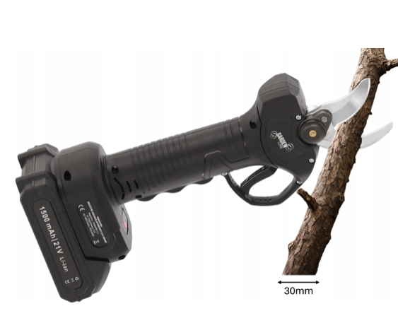 Schnurlose Astschere 30 mm - zwei Akkus, Ladegerät, Transportkoffer