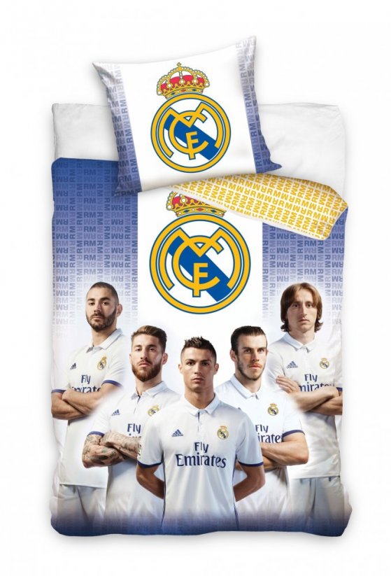 Biele posteľné obliečky Real Madrid