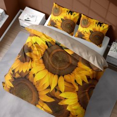 Posteljina od mikrovlakana koja se ne gužva s motivima suncokreta