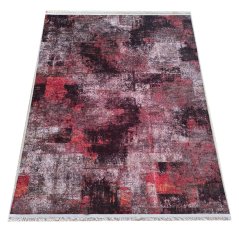 Sodobna preproga za dnevno sobo rdeče-črna - URBAN ART