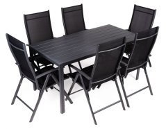 Set zahradního nábytku, stůl + 6 polohovatelné židle