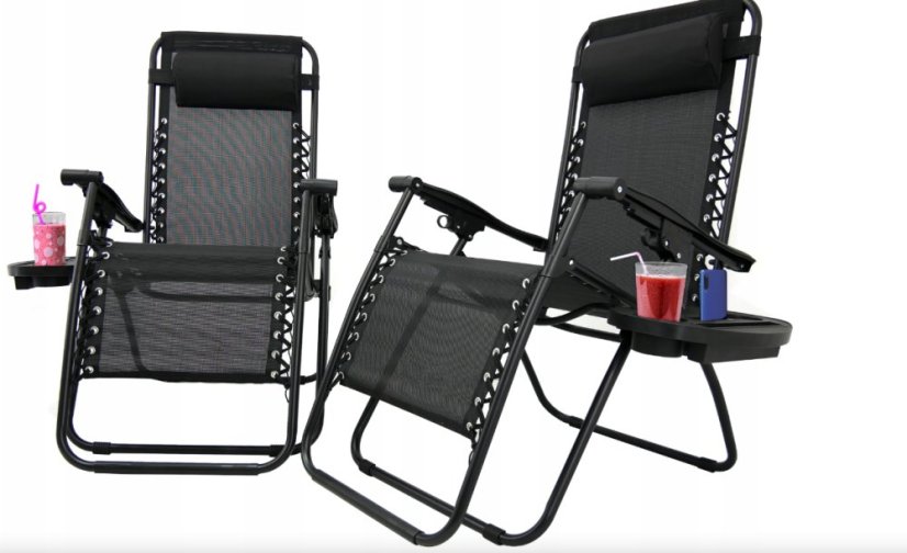 Záhradné lehátko s držiakom a vakúšom v sivej farbe 