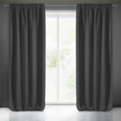 Едноцветни затъмнителни завеси за спалня в тъмно сиво 135 x 270 cm
