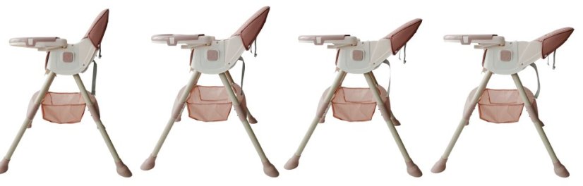 Skládací jídelní židlička 4v1 – růžová
