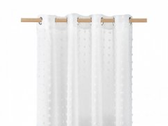 Elegantna bela zavesa s kroglicami 140 x 250 cm
