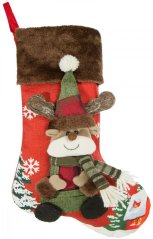 Rote Weihnachtsstiefel mit Rentier