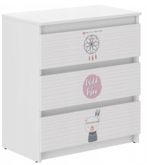 Kommode für Kinderzimmer mit niedlichem Tier-Motiv 76x40x70 cm