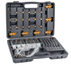 Tester per iniettori COMMON RAIL - Set diagnostico di 31 pezzi per la misurazione dei traboccamenti