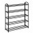 Raft de pantofi din metal negru cu 5 rafturi