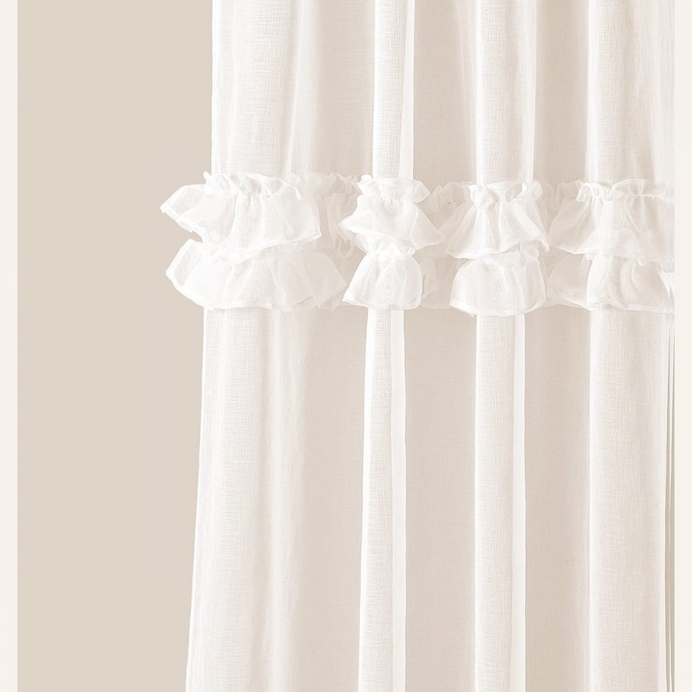 ROOM99 Lara - Tenda con nastro arricciato, 140 x 250 cm, larghezza x altezza, oscurante, decorazione moderna, per soggiorno, camera da letto, colore crema chiaro