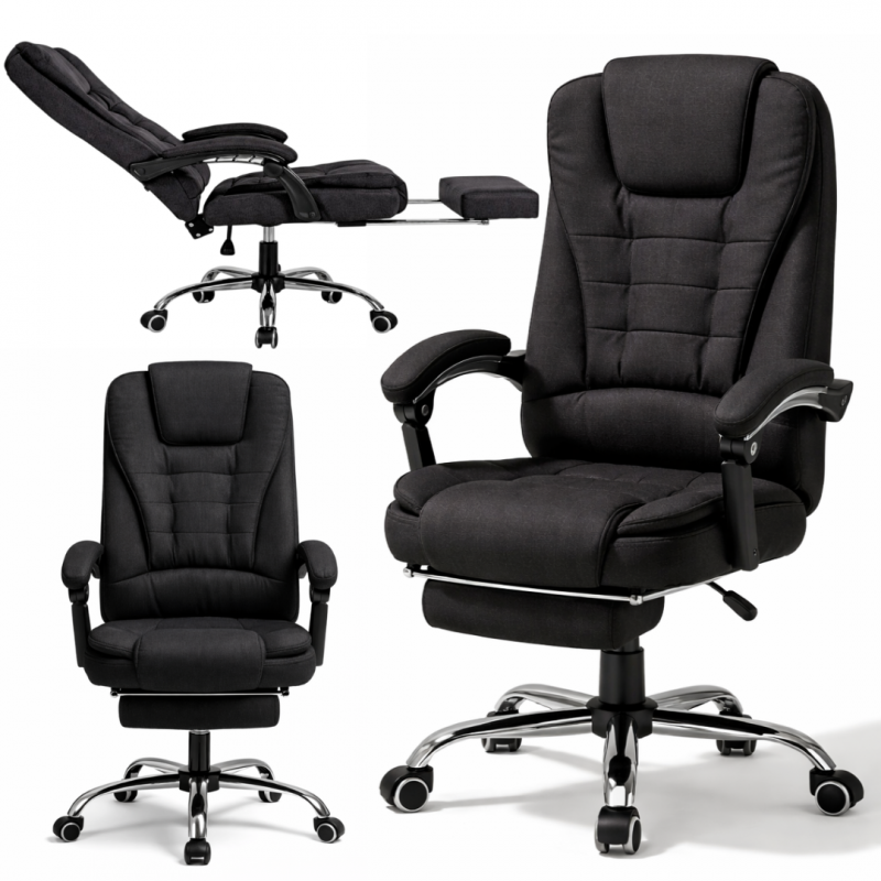 Kancelářská židle BOSS s podnožkou - černá látka