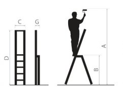 Hliníkový rebrík so 6 schodíkmi