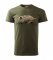 Originelles Herren-Baumwoll-T-Shirt für Jäger mit Wildschwein-Aufdruck ​