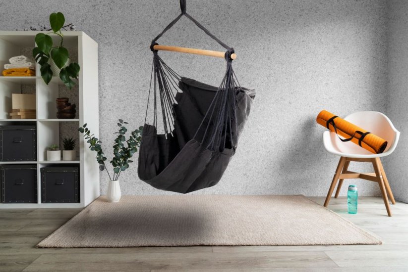 Brazilian MODERNHOME viseća fotelja u sivoj boji s 2 jastuka