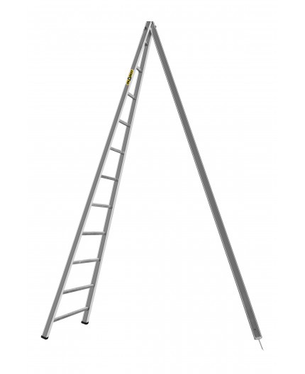 Aluminijasta vrtna lestev, trikotna, 11 stopnic, nosilnost 150 kg