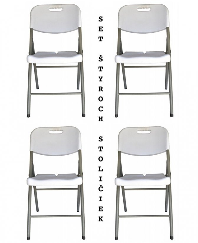 Ermäßigter Satz von vier Catering-Stühlen
