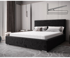 Nadčasová čalouněná postel v minimalistickém designu v černé barvě 180 x 200 cm